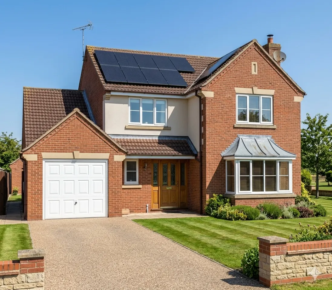 Solar panel installation on a home near Beverley, East Yorkshire