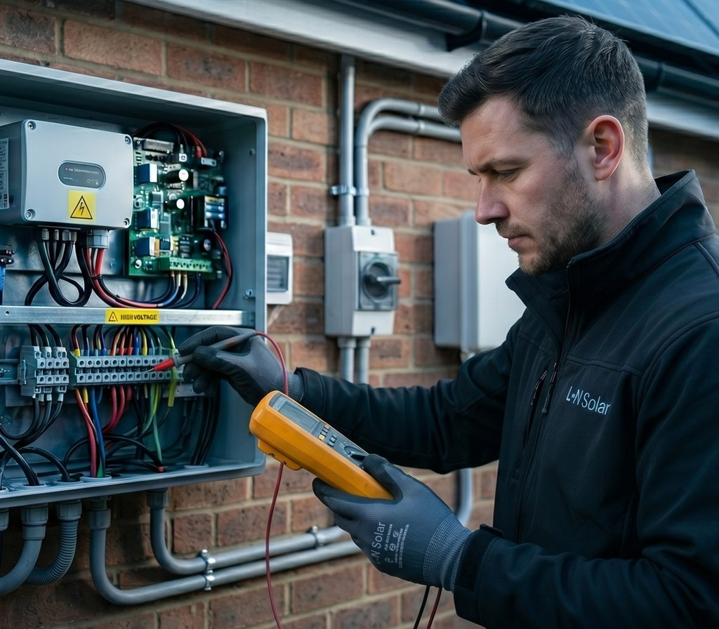 Solar PV maintenance inspection by L-N Solar in Hull